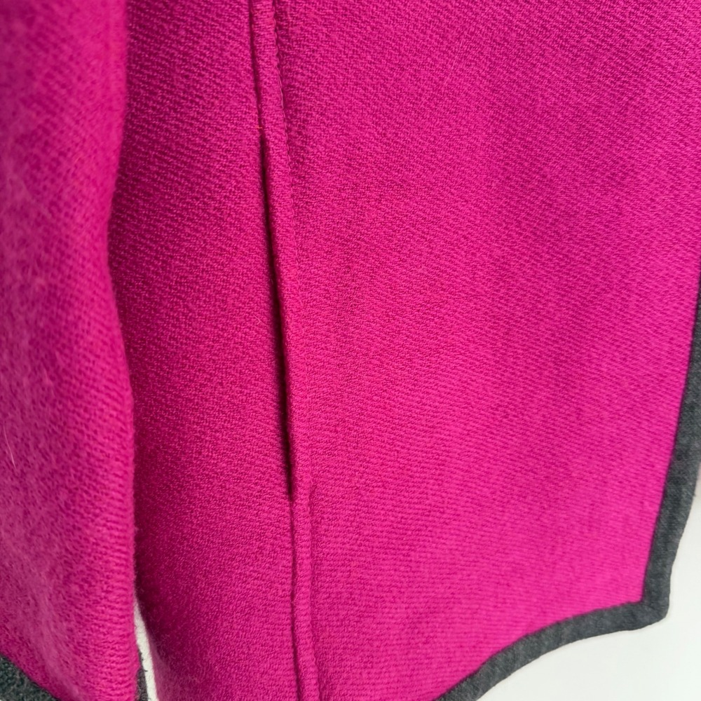 VTG WEILL Paris Jacket 100% Boiled Wool Pink France Collarless Trachten US SZ 10 - Picture 6 of 15
